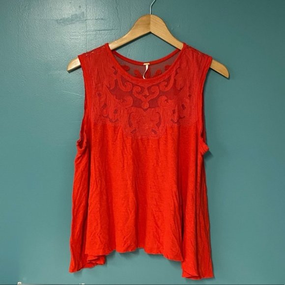 Tops - Free People Boho Tank - Red - Size M